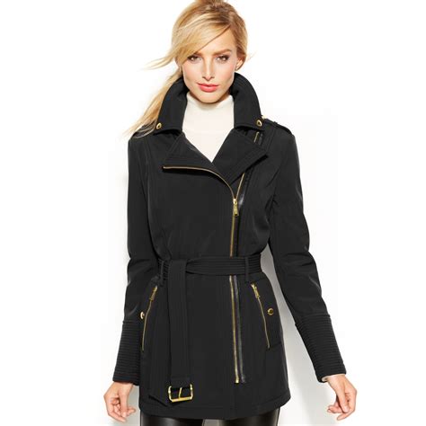 michael kors black mixed media coat|Michael Kors black winter coat.